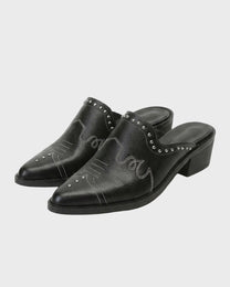 Block Heel Western Slipper