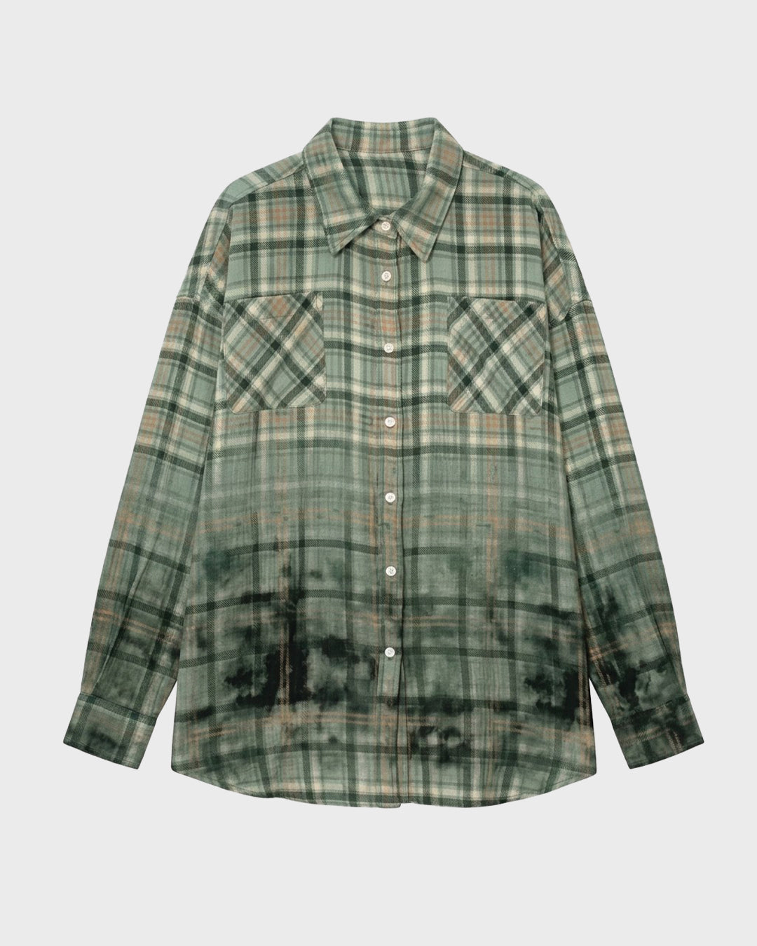 Cloud Wash Plaid Blouse