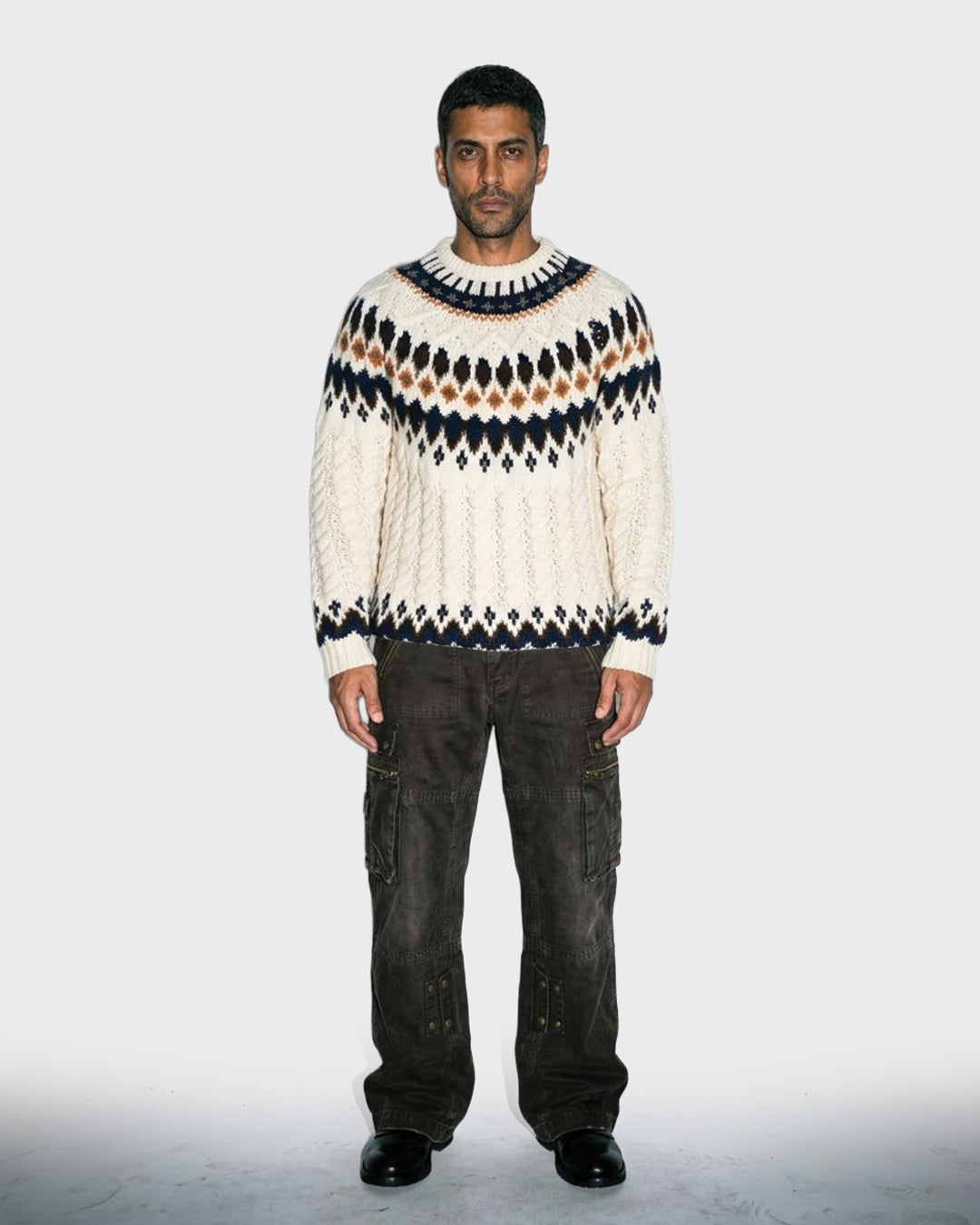 Maglione in maglia con linea raglan