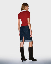 Spotted Collar Knit Polo