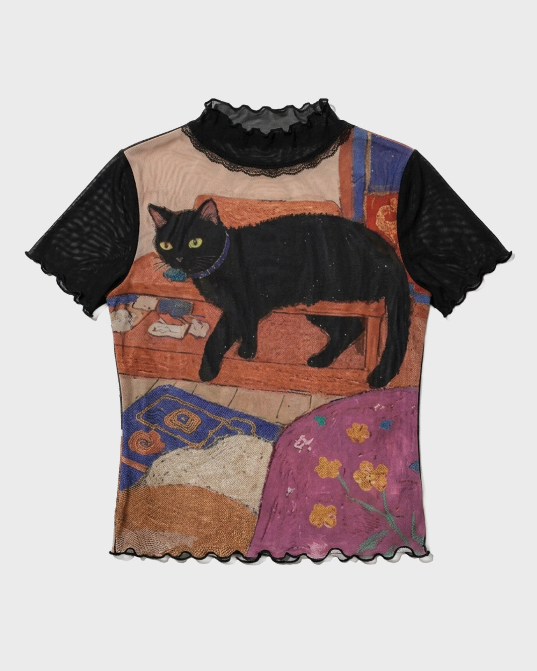 Scallop Sheer Cat Tee