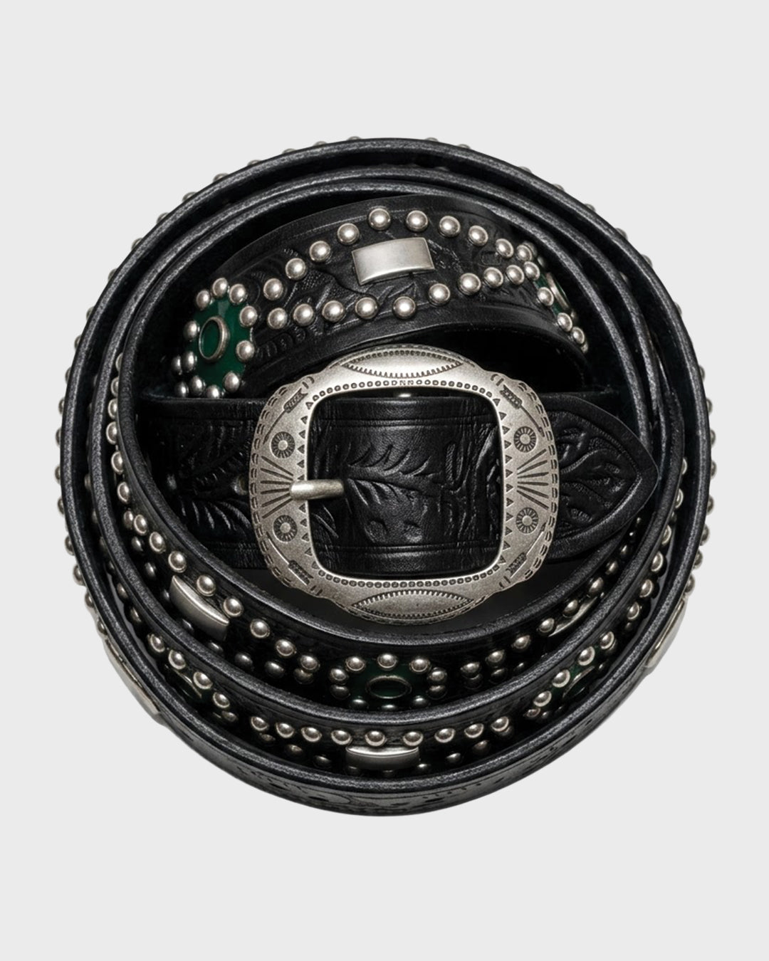 Rosette Leather Stud Belt