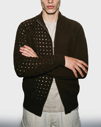 Half Cable Knit Cardigan