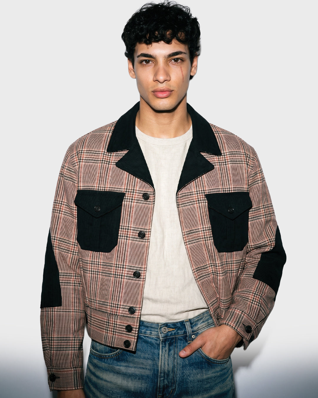 Glen Plaid Bomber Jacket