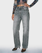 Gray Whisker Wash Jeans