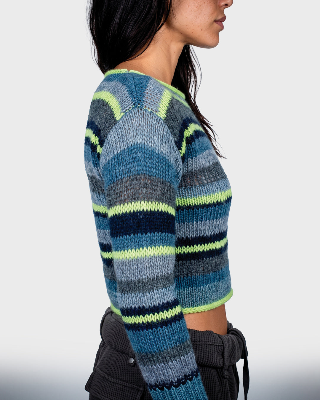 Wool Cropped Stripe Knit