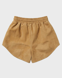 Dolphin Hem Suede Shorts