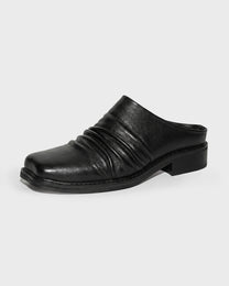 Draped Leather Mule
