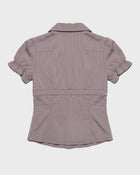Ruched Sleeve Pinstripe