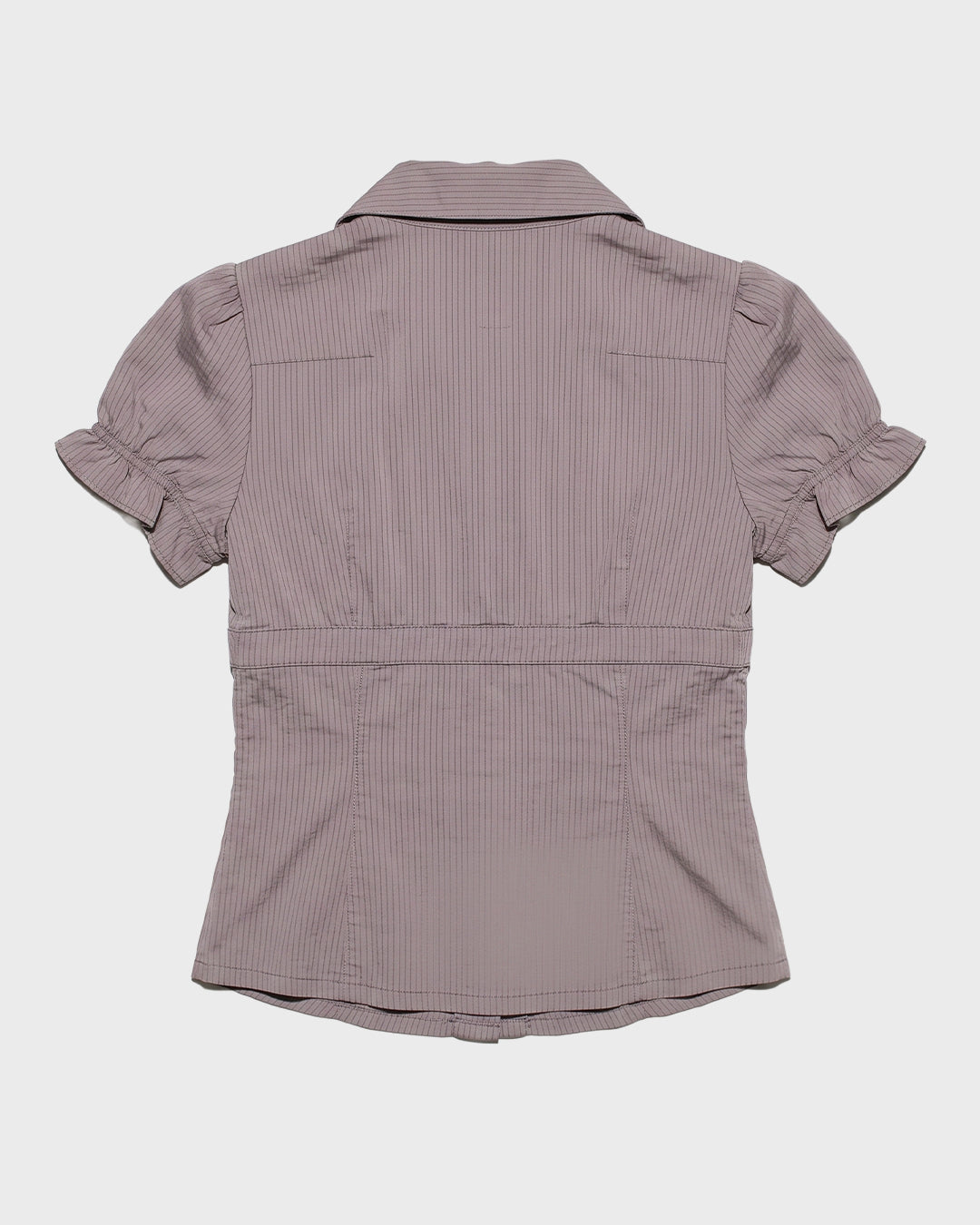 Ruched Sleeve Pinstripe