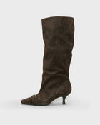 Distressed Slouch Buckle Boot