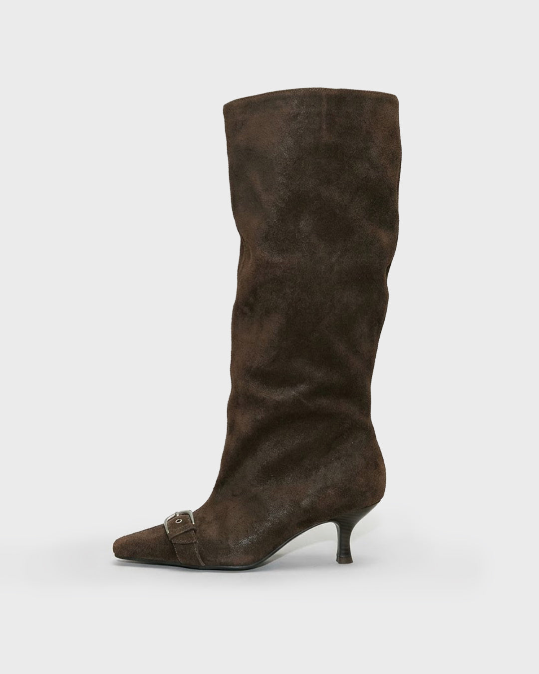 Distressed Slouch Buckle Boot