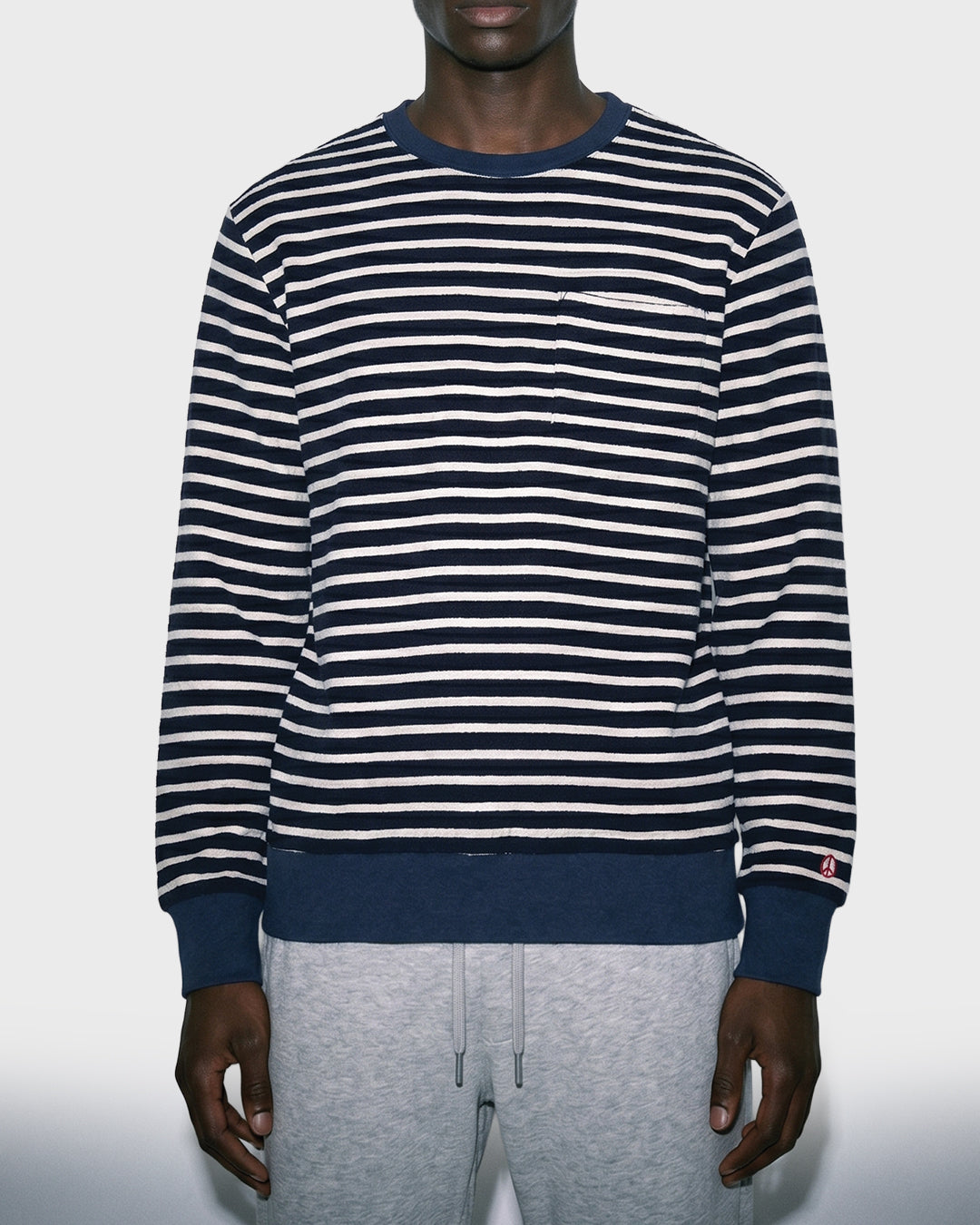 Maglione in maglia a righe effetto spugna