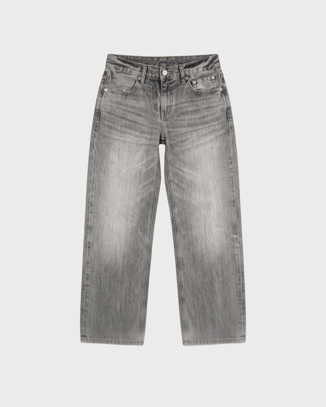 Gray Whisker Wash Jeans