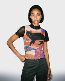 Scallop Sheer Cat Tee