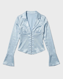 Satin Flare Blouse