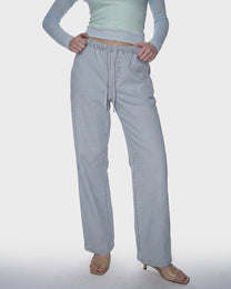 Pinstripe Draw Denim Trouser
