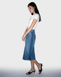 Split Wash Denim Skirt