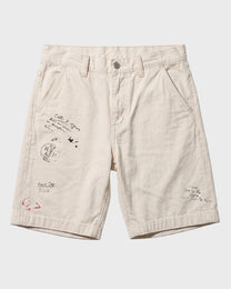 Cuffed Twill Denim Shorts