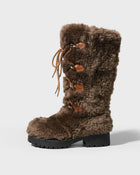 Toggle Lace Fur Boot