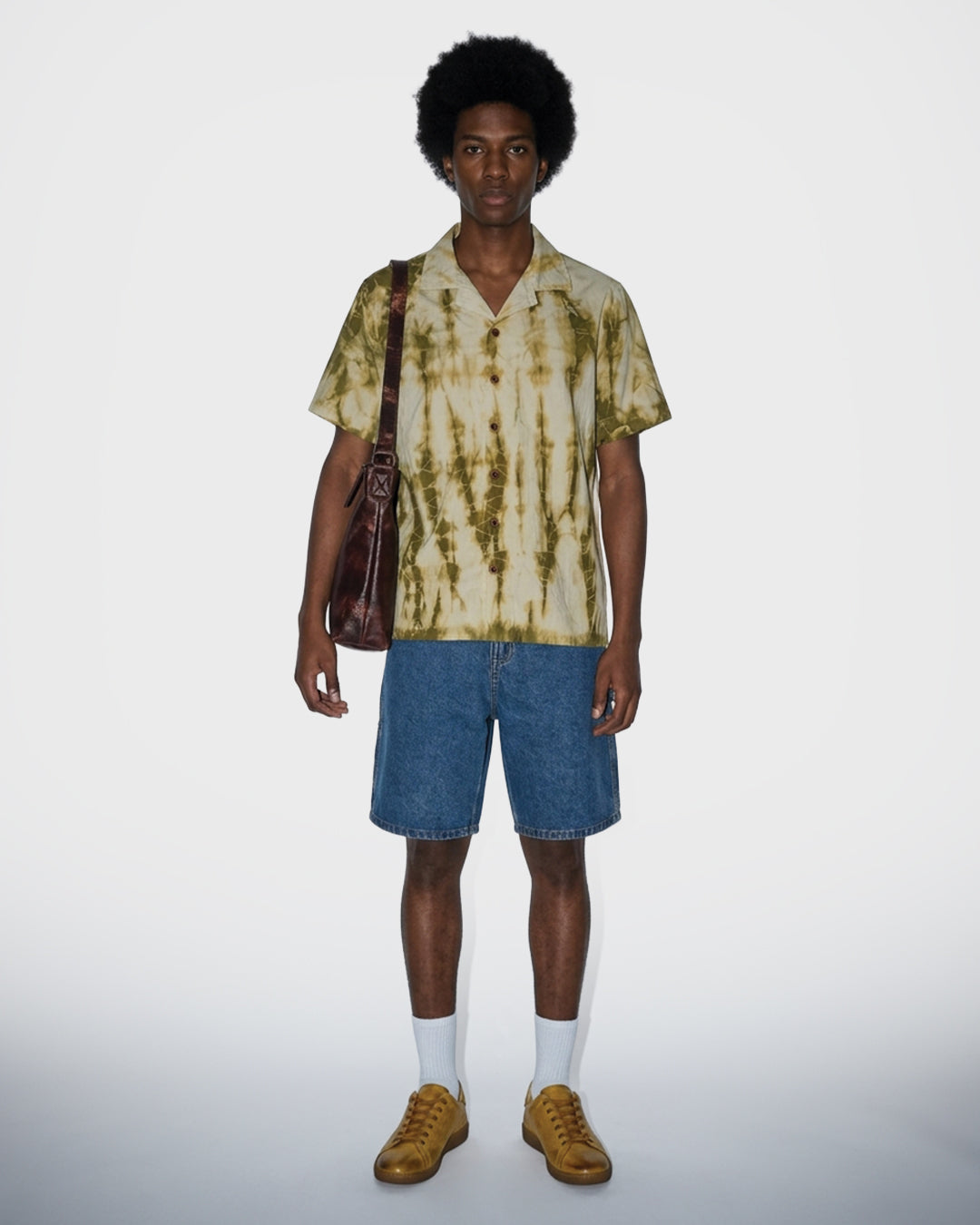 Shorts di jeans effetto candeggiato con bandana