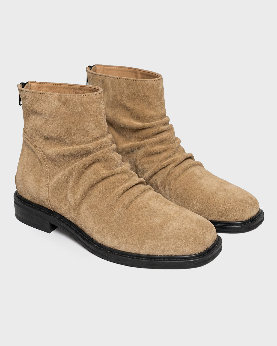 Stivale drappeggiato in pelle