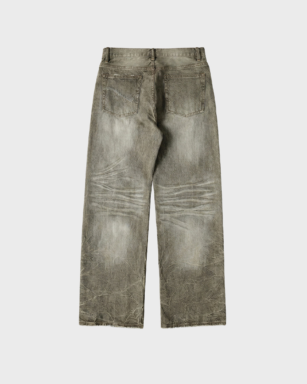 Jeans in denim selvedge oliva