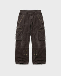 Aged Moleskin Cargo Trousers