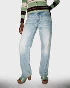 Whisker Low-Rise Straight Jeans