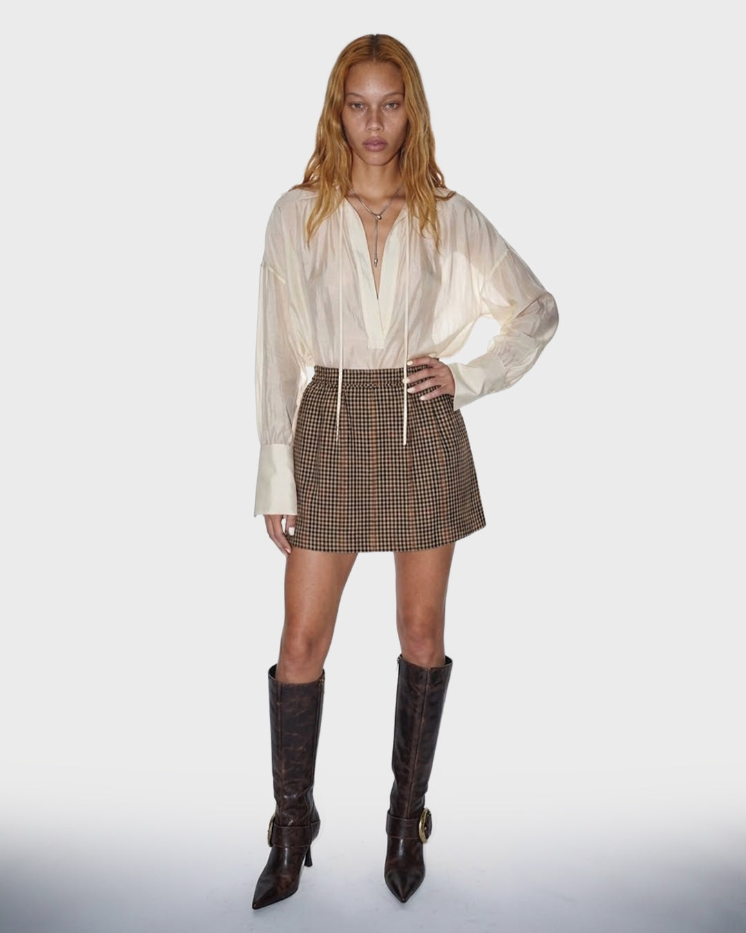 Anni Pleat Mini Skirt