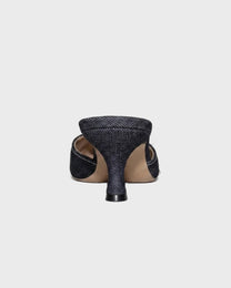 Denim Kitten Mule