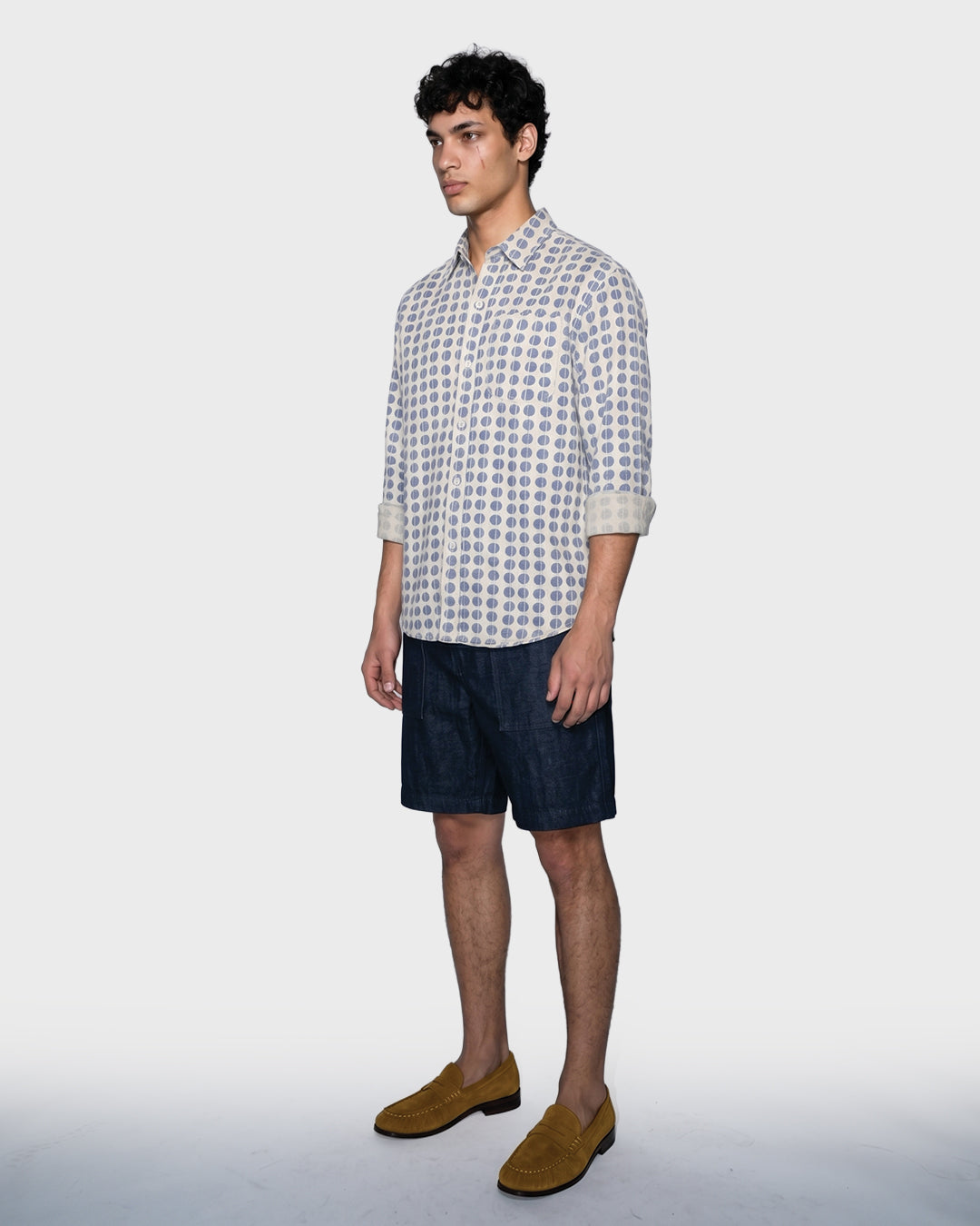 Shorts in denim grezzo di ramia