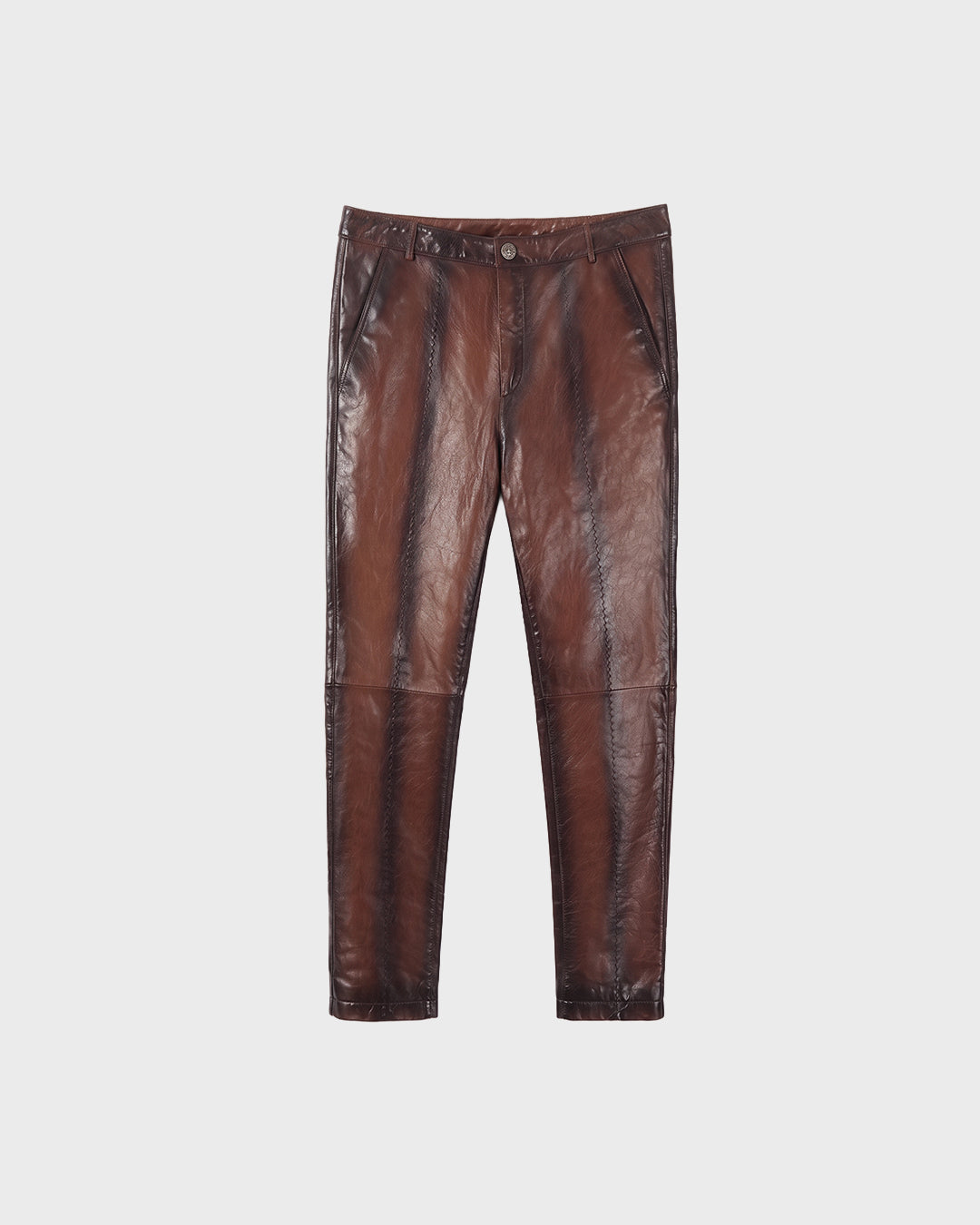Pantaloni in pelle color sangue di bue