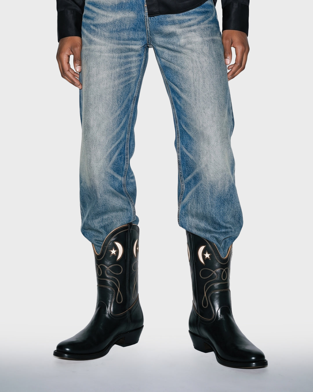 Stivale da cowboy celeste