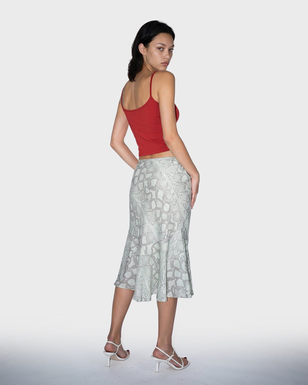 Silk Scale Flare Skirt