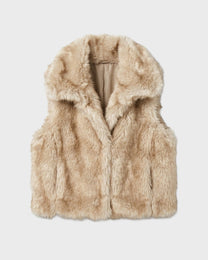 Wide Collar Fur Vest