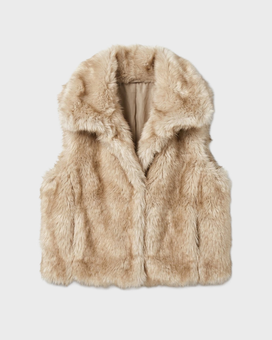 Wide Collar Fur Vest