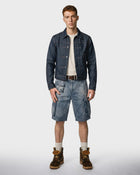Shorts di jeans effetto candeggiato con bandana