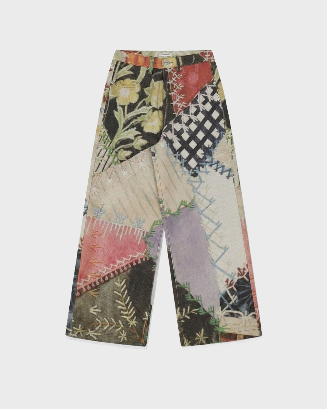 Patchwork Print Jeans