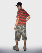 Shorts di jeans effetto candeggiato con bandana