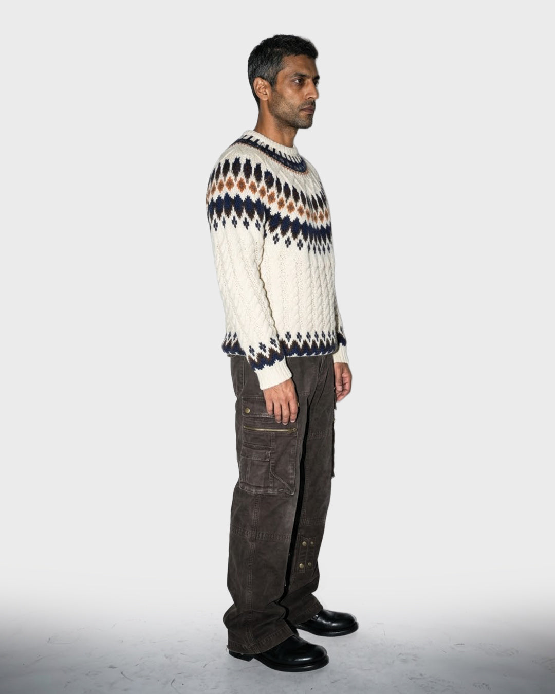 Aged Moleskin Cargo Trousers