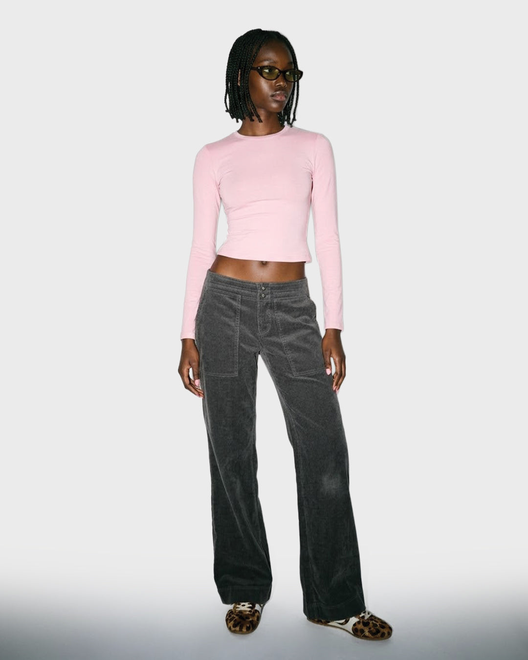 Patch Pocket Flare Trousers