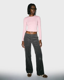 Patch Pocket Flare Trousers
