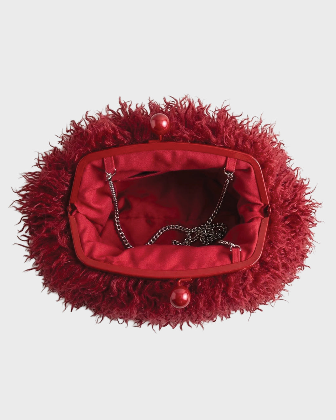 Curly Fur Crossbody Clutch