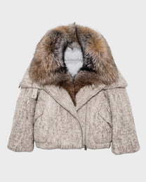 Puffed Wool Down Coat
