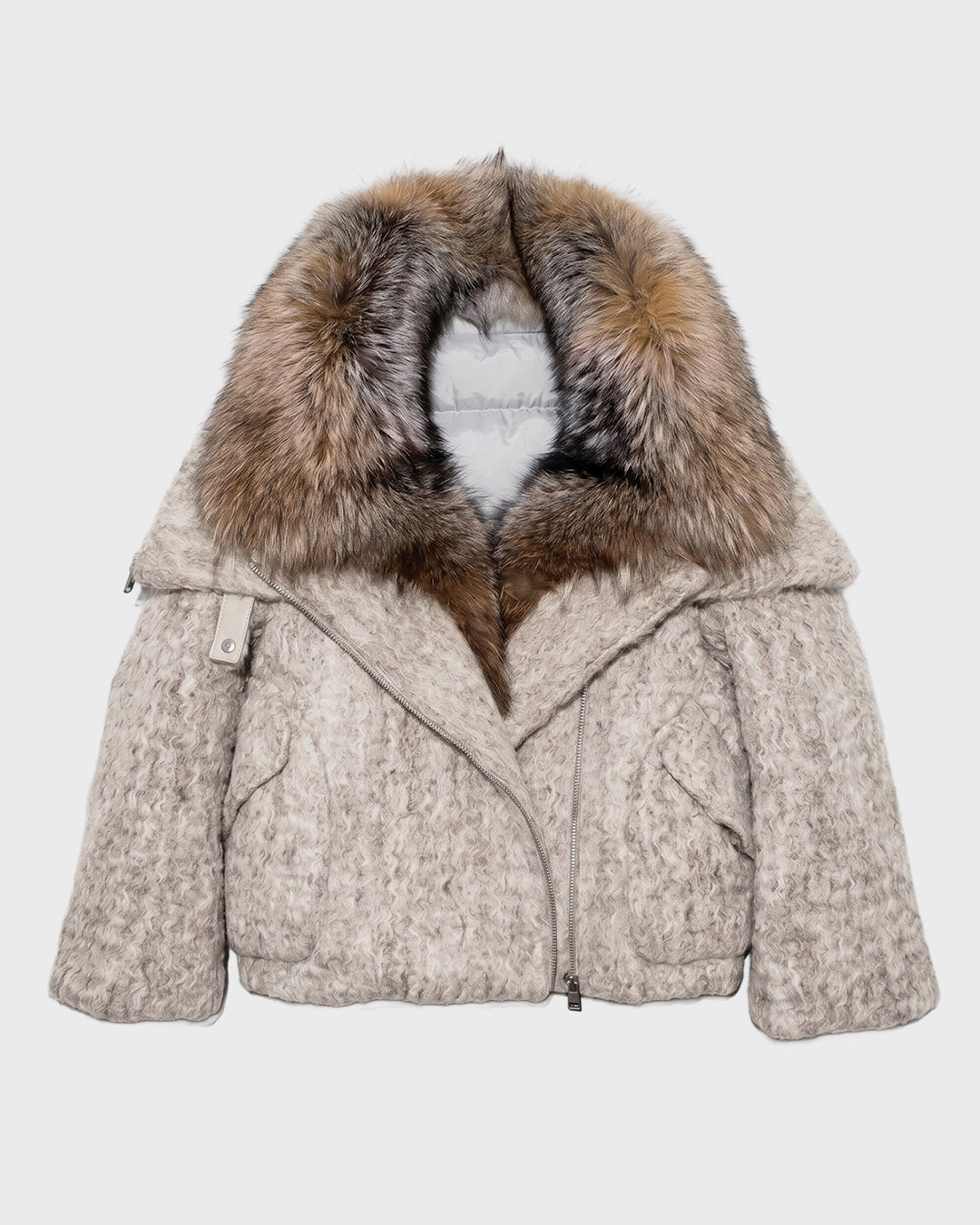 Puffed Wool Down Coat