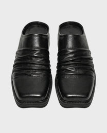 Draped Leather Mule
