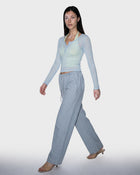 Pinstripe Draw Denim Trouser