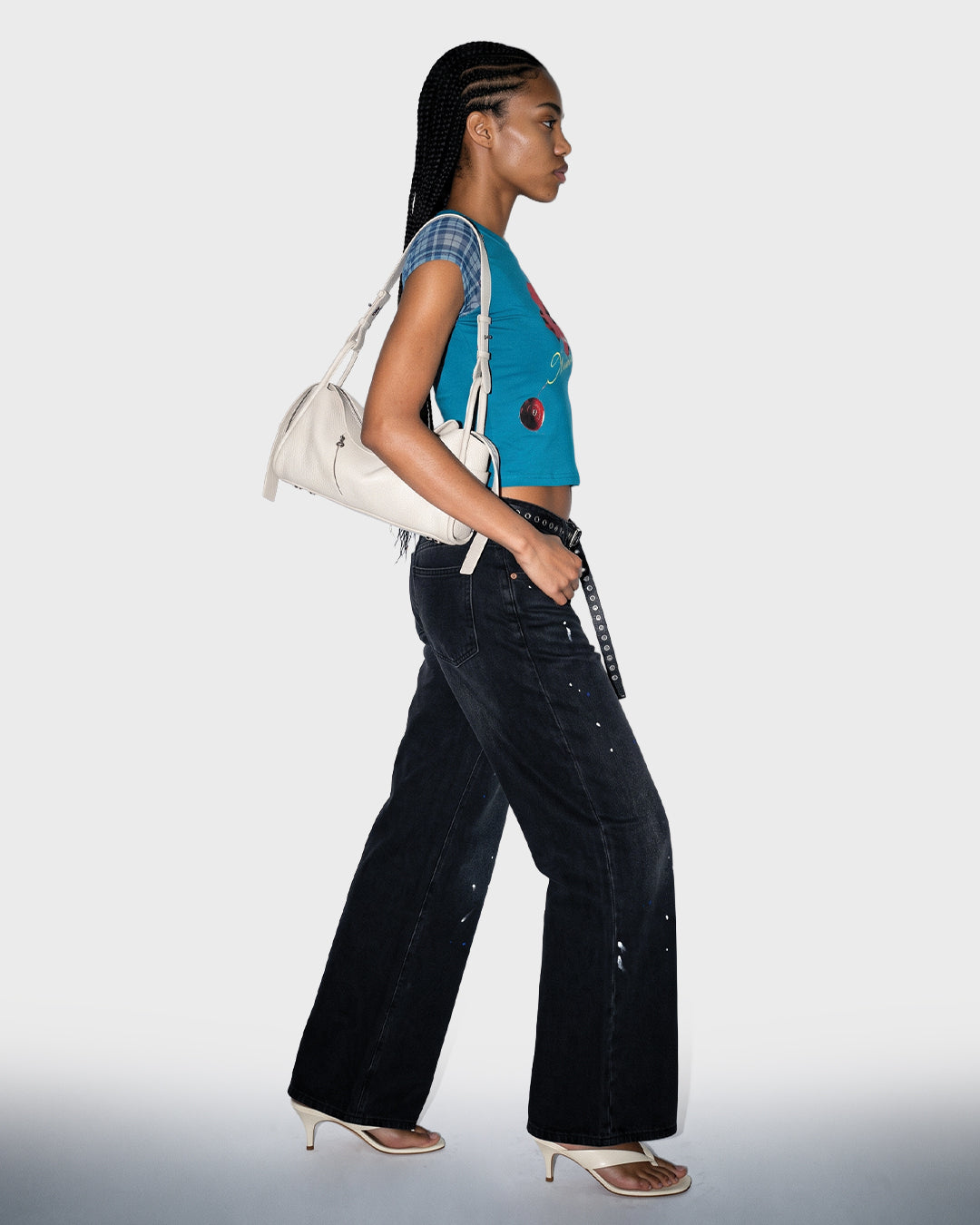 Noir Splatter Wide Jeans