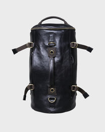 Leather Barrel Duffle Bag